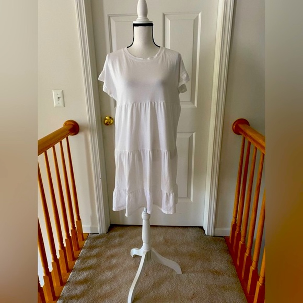 JCREW-Knit Broken-in Jersey Tiered Mini Dress - Picture 3 of 11